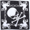 Bandana tête de mort 100% polyester Skull Pirate 54 cm x 54 cm