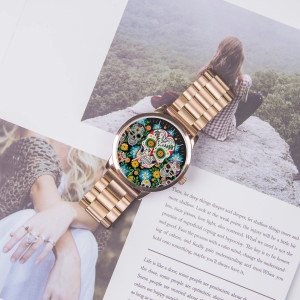 Montre Tête de Mort Crane Mexicain Fleuri Modèle 5