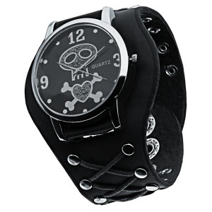 Montre Tête de Mort Pirate Montre à Quartz en Cuir Modèle 2