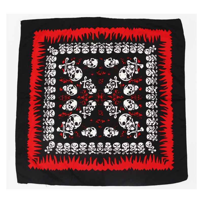 Bandana tête de mort crâne de pirates rouge sang