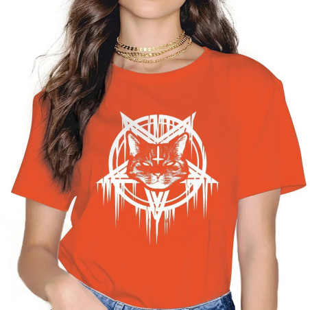 T-shirt Mystique Chat Gothique couleur Orange