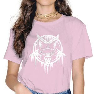 T-shirt Mystique Chat Gothique couleur Rose