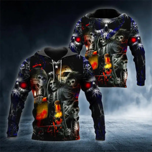 Model 4 Sweat Homme Tête de Mort 3D - 6 modèles au choix  !
