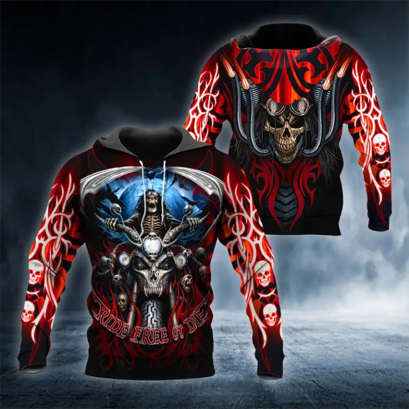 Model 6 Sweat Homme Tête de Mort 3D - 6 modèles au choix  !