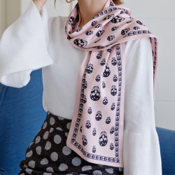 Foulard tête de mort pour femme - couleur rose