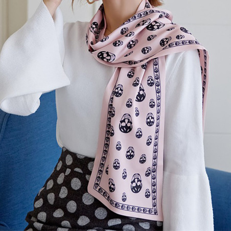 Foulard tête de mort pour femme - couleur rose