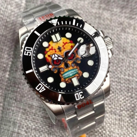 Montre Tête de Mort Mexicaine en Acier Modèle 3