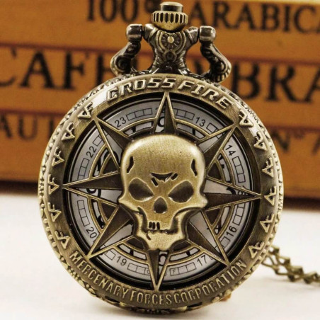 Montre Gousset Tête de Mort - Modèle Crossfire