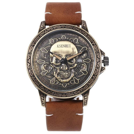 Montre à Quartz Tête de Mort avec Croix Pierre Tombale Modèle 2