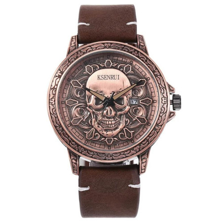 Montre à Quartz Tête de Mort avec Croix Pierre Tombale Modèle 3