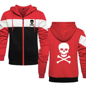 Veste Tête de Mort Sweat à capuche - Édition Pirates "Jolly Roger" couleur rouge