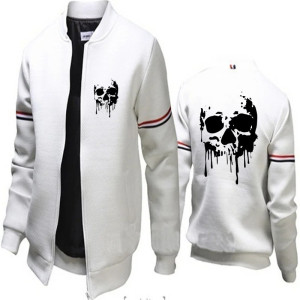 Veste Tête de Mort Urbaine Skull Pirate en Style Varsity couleur blanc