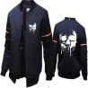 Veste Tête de Mort Urbaine Skull Pirate en Style Varsity couleur bleu