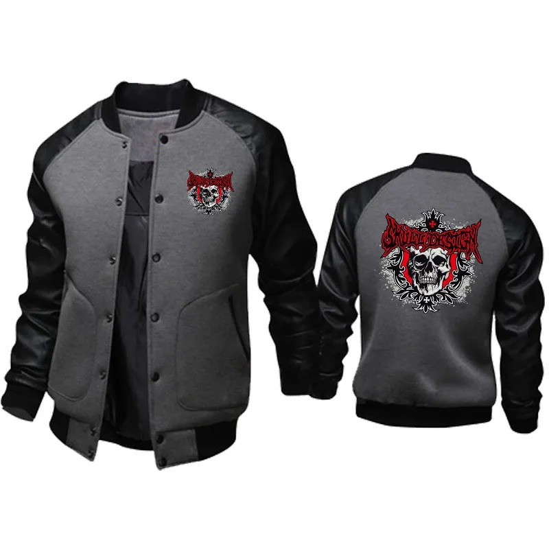 Veste Tête de Mort Urban Legend en Deux Tons couleur Gris Foncé
