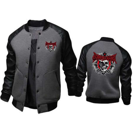 Veste Tête de Mort Urban Legend en Deux Tons couleur Gris Foncé