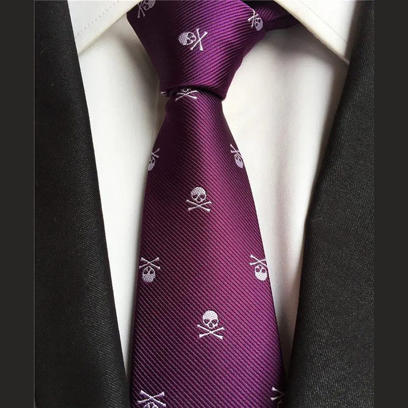 Model 2 Cravate homme motif crâne pirates - avec/ sans bouton de manchette assortit !