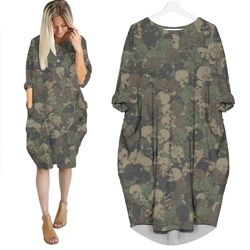 Robe Camouflage Militaire Urbain Tête de Mort