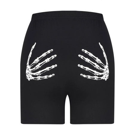 vue complète du Short tête de mort Gothique mains squelette