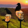 vue complète de la Lampe Tête de Mort tête Squelette Crâne et Corbeau LED