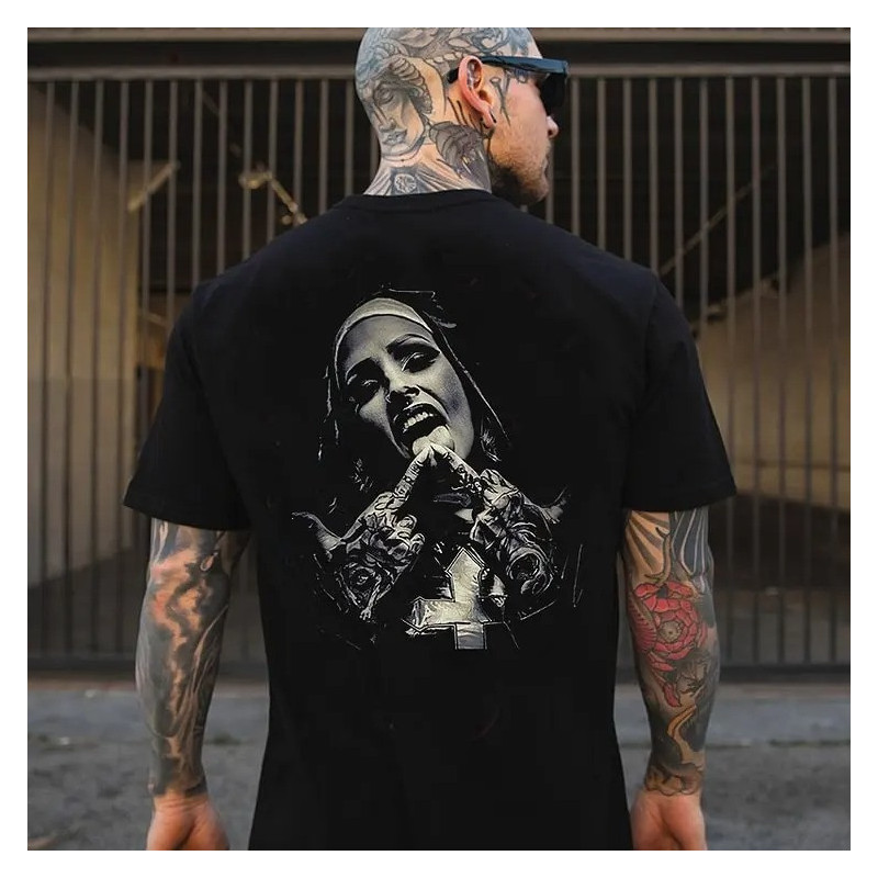 Tshirt Foi et Rébellion ou l'Anti-Sacré Provocateur - couleur noir