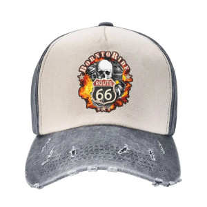 Casquette Tête de Mort Crâne Flammes couleur Gris