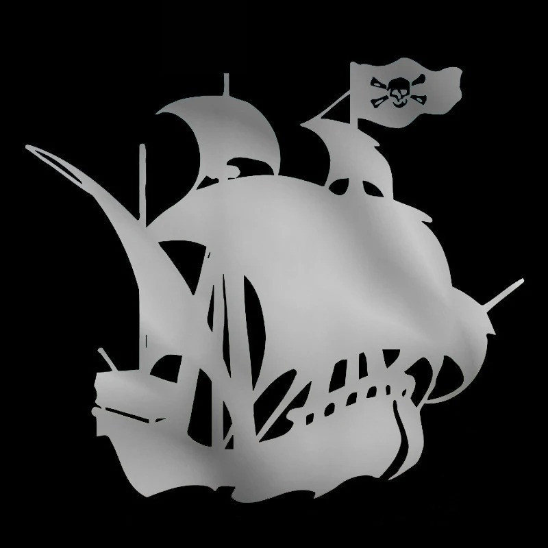 Gris Autocollant bateau de Pirate 15cm x 13cm
