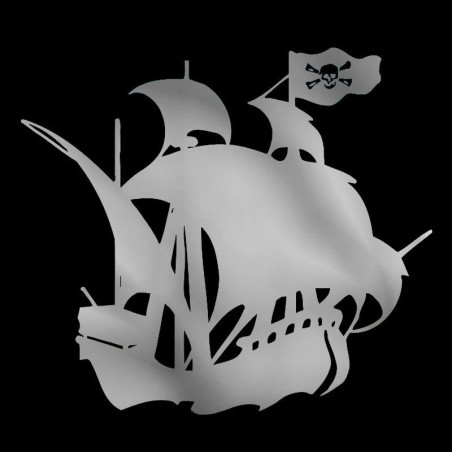 Gris Autocollant bateau de Pirate 15cm x 13cm