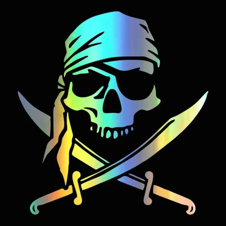 Multi Autocollant Tête de mort de Pirate en vinyle !
