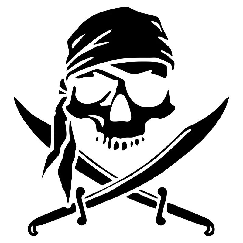 Noir Autocollant Tête de mort de Pirate en vinyle !