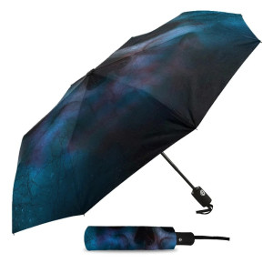 détails du Parapluie Tête de Mort Spectrale avec Effet Aquarelle Mystique