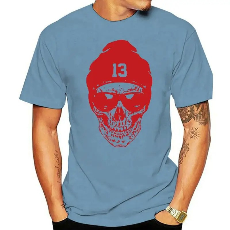 T-shirt Tête de mort Skull 13 - XIII couleur Blue Clair