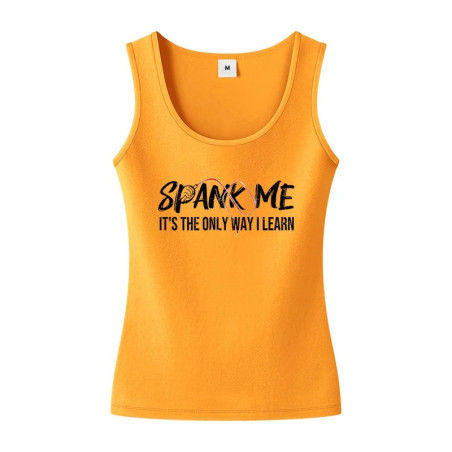Débardeur Rock Gothique Sexy "Spank Me!" couleur Jaune