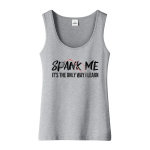 Débardeur Rock Gothique Sexy "Spank Me!" couleur Gris foncé