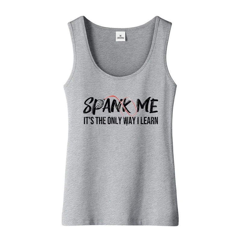 Débardeur Rock Gothique Sexy "Spank Me!" couleur Gris foncé