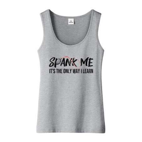 Débardeur Rock Gothique Sexy "Spank Me!" couleur Gris foncé
