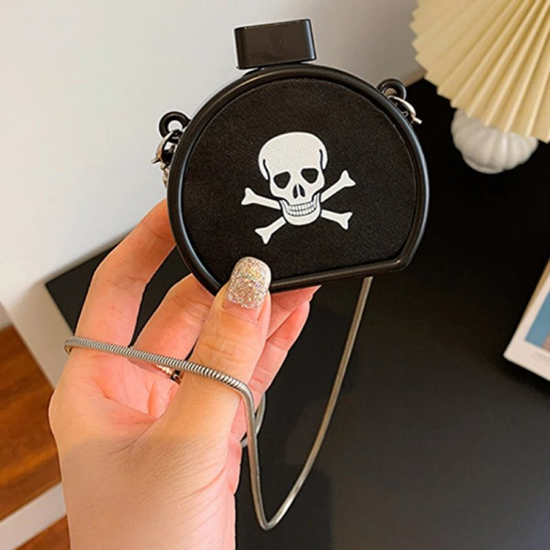 Sac Skull Pirate Jolly Roger Mini Sac à bandoulière avec miroir de poche