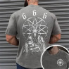 T-shirt Gothique Occulte Sceau de Baphomet - couleur gris