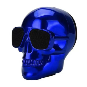 Enceintes Bluetooth Tête de Mort couleur bleu