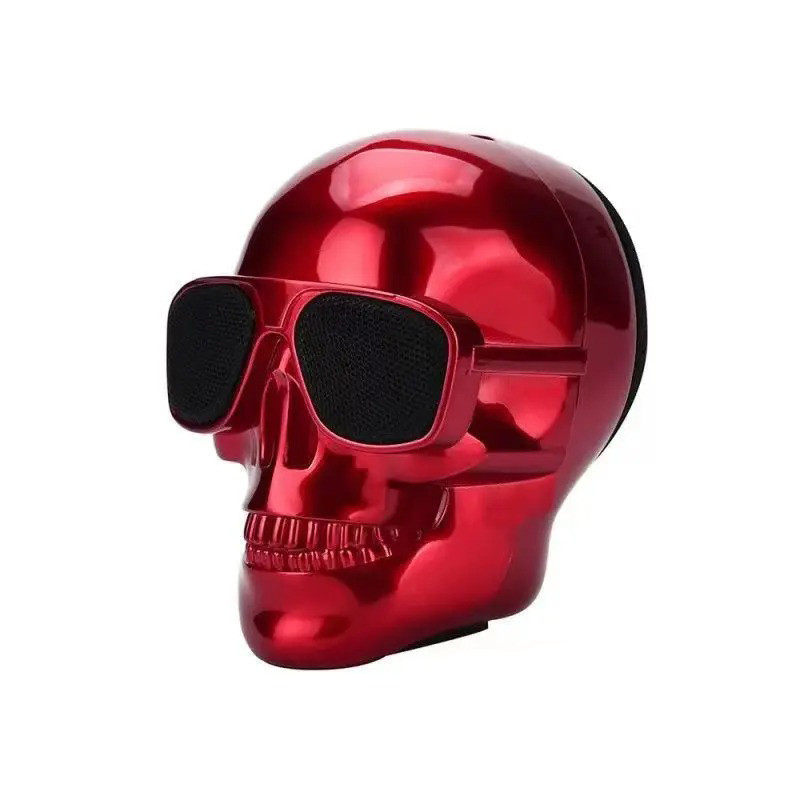 Enceintes Bluetooth Tête de Mort couleur rouge