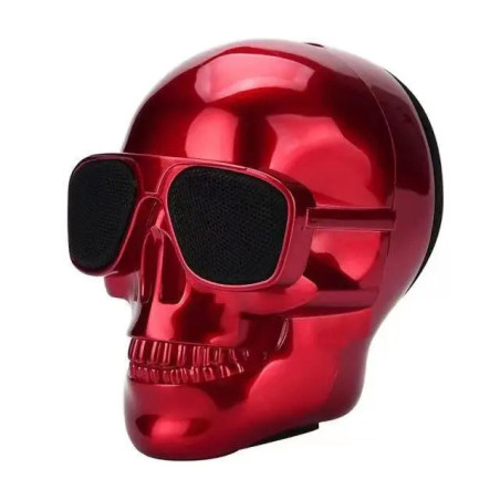 Enceintes Bluetooth Tête de Mort couleur rouge