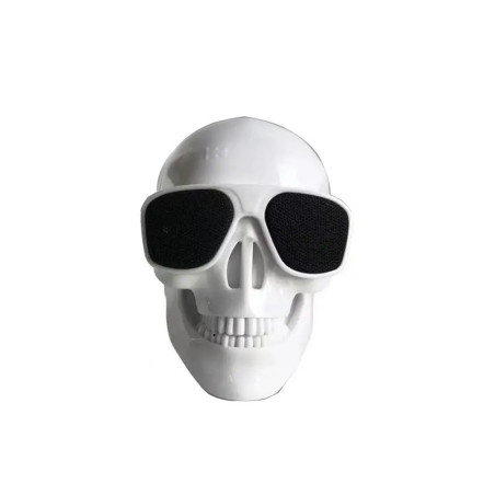 Blanc Enceintes Bluetooth Tête de Mort