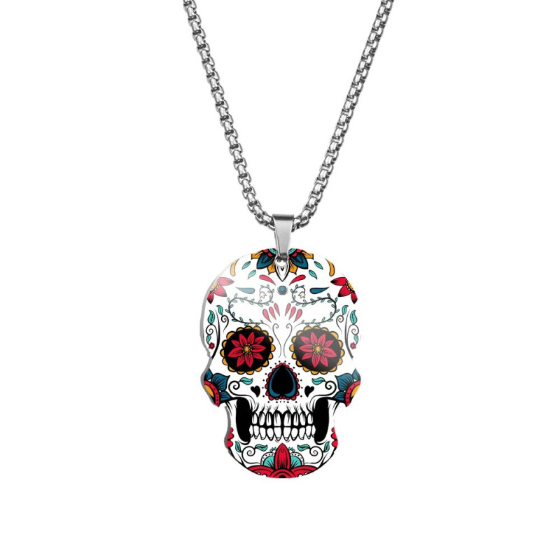Pendentif Tête de Mort Mexicaine | 4 Designs Colorés | Bijoux Uniques