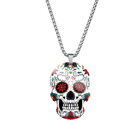 Pendentif Tête de Mort Mexicaine | 4 Designs Colorés | Bijoux Uniques