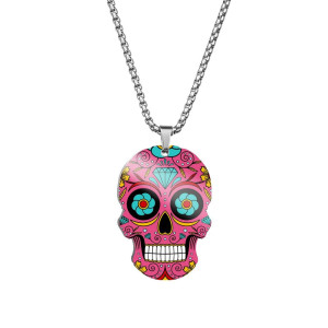 Pendentif Tête de Mort Mexicaine | 4 Designs Colorés | Bijoux Uniques