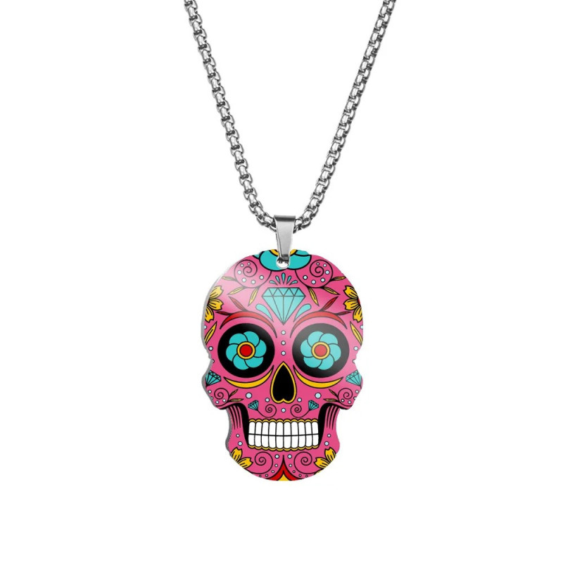 Pendentif Tête de Mort Mexicaine | 4 Designs Colorés | Bijoux Uniques