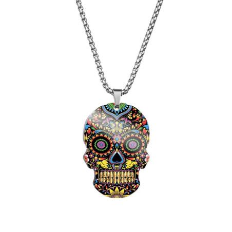Pendentif Tête de Mort Mexicaine | 4 Designs Colorés | Bijoux Uniques