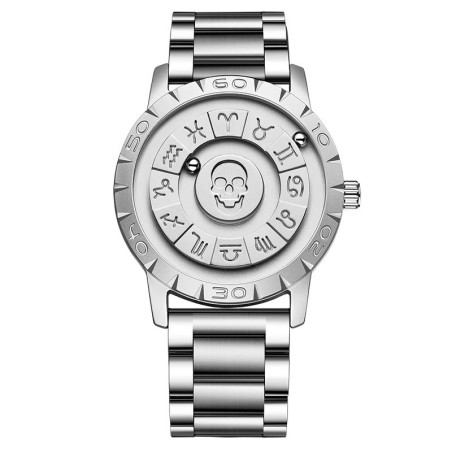 Montre Tête de Mort Skull Commander Timepiece modèle 3 couleur argent