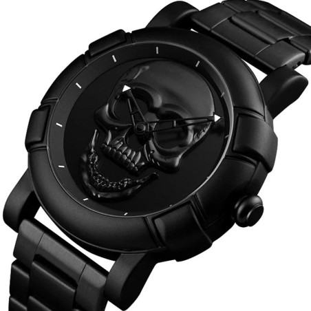 Modèle Montre Tête de Mort Crâne 3D couleur noir