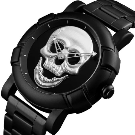 Modèle Montre Tête de Mort Crâne 3D couleur Argent