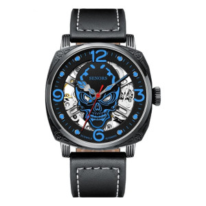 Montre Tête de Mort Crâne Maléfique modèle bleu